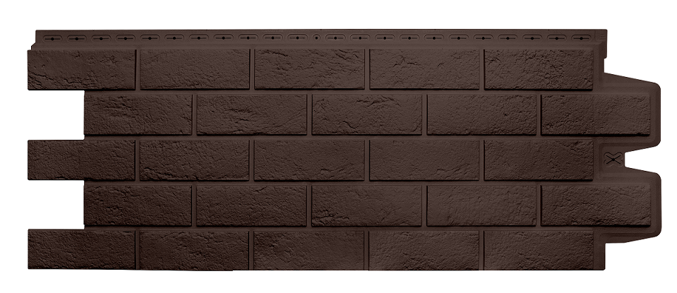 Фасадная панель Grand Line Classic состаренный кирпич моноцвет 0,995х0,39 Шоколадный