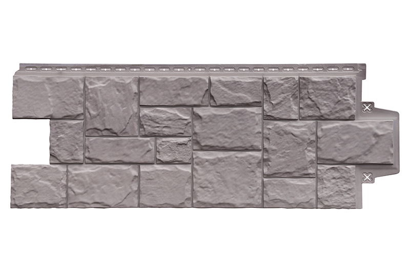 Фасадная панель Grand Line Design Plus Крупный камень моноцвет 0,982х0,39 Какао